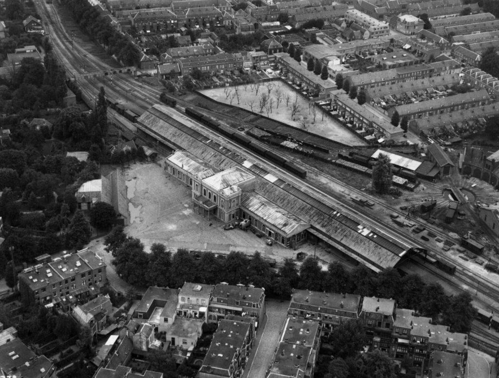 Luchtfoto van de buurt door graaf Von Zeppelin in 1929